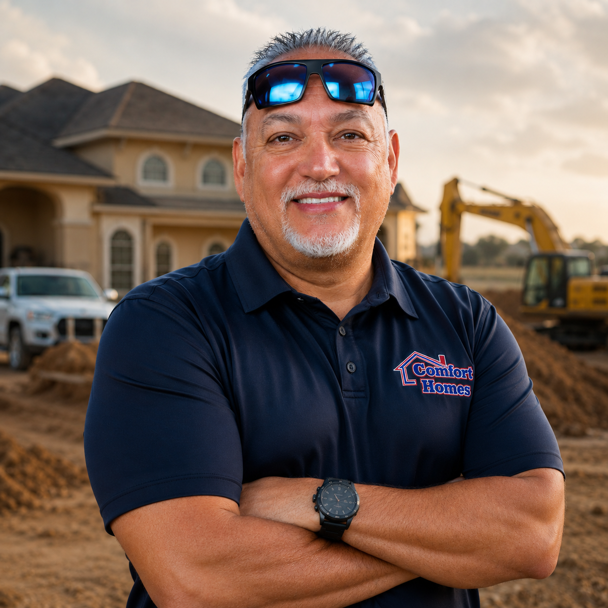 Comfort Homes RGV founder on an active Rio Grande Valley build site